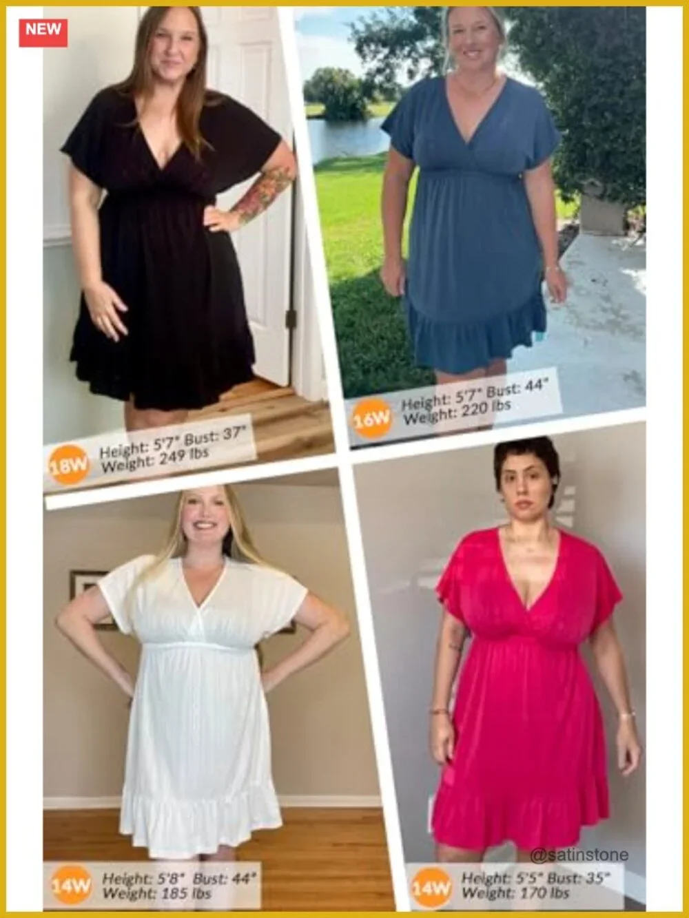 Plus Size Swimwear Cover Up Short Sleeve Ruffled Beach Dress Surplice V-Neck